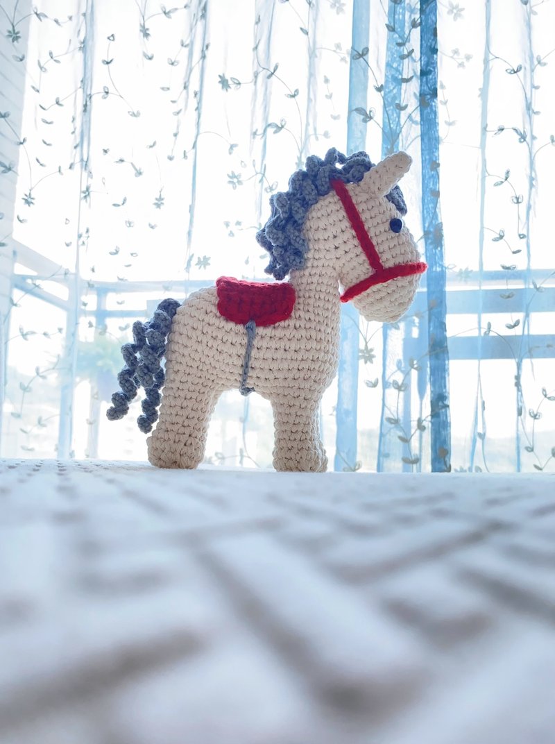 手工毛线编织幸运小马摆饰 - 编织/刺绣/羊毛毡/裁缝 - 棉．麻 