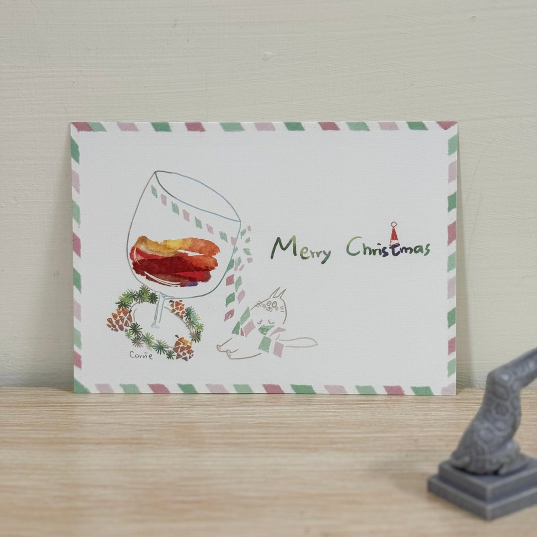 有点酒味 / 圣诞卡 Carrie Xmas Card - 卡片/明信片 - 纸 红色