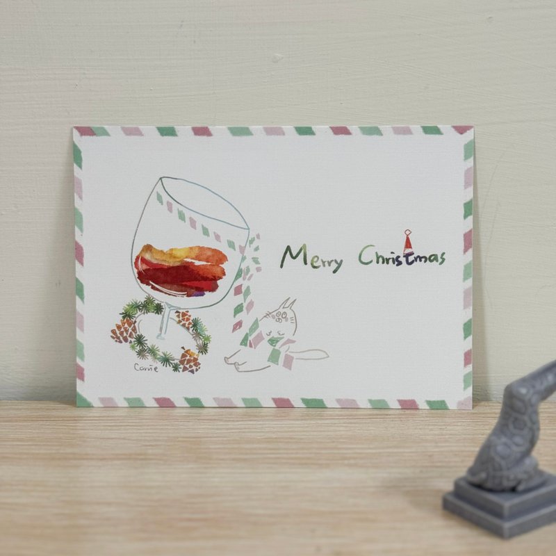 有点酒味 / 圣诞卡 Carrie Xmas Card - 卡片/明信片 - 纸 红色