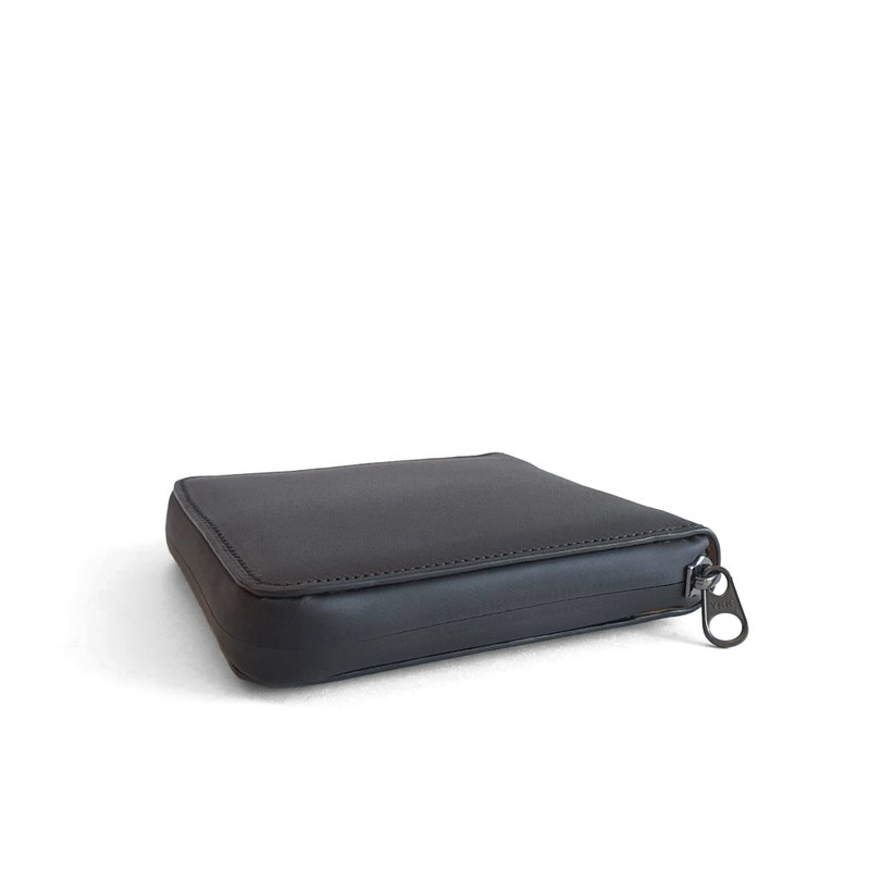 Solid square /Black - 皮夹/钱包 - 真皮 黑色