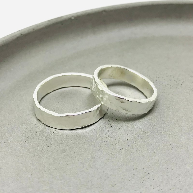 水波银戒【ARS01001】纯银手工戒.刻字.男戒.女戒.对戒.单一只 - 对戒 - 纯银 银色