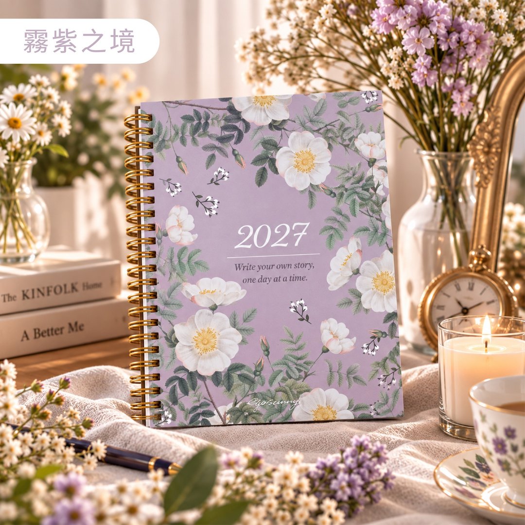2027 行事历・小线圈手帐∣周/月计划 · 工作日志∣8 款质感设计 - 笔记本/手帐 - 纸 多色