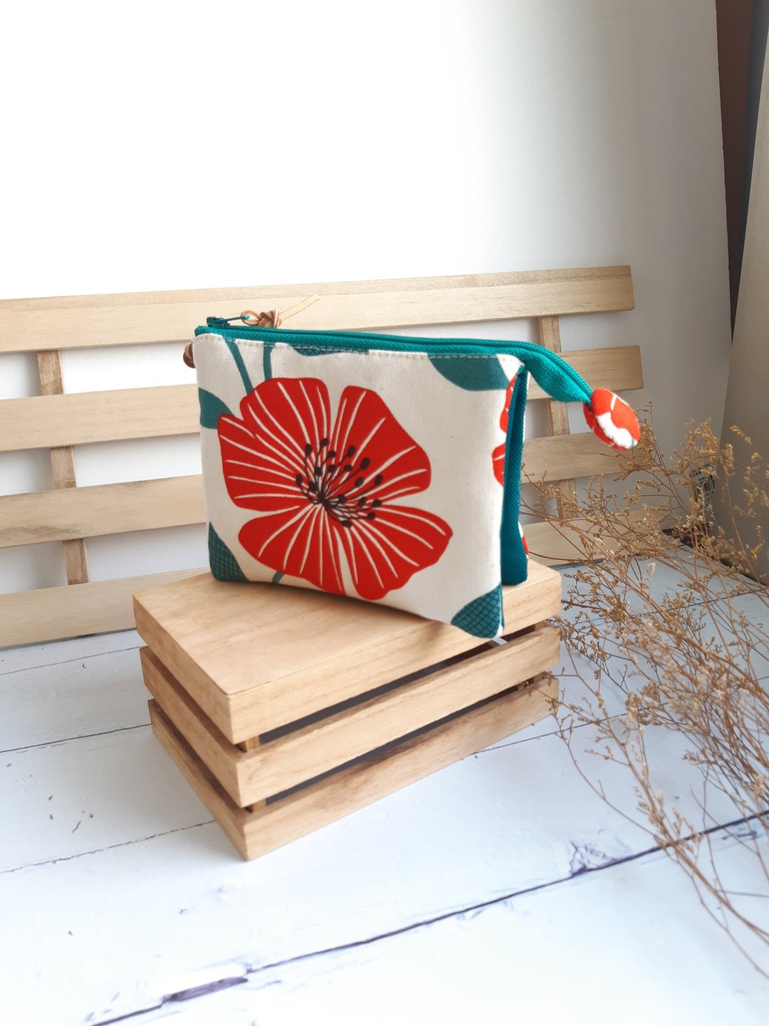 扶桑花女孩五层包 日本棉布 母亲节 收纳  生日 交换礼物 - 零钱包 - 棉 
