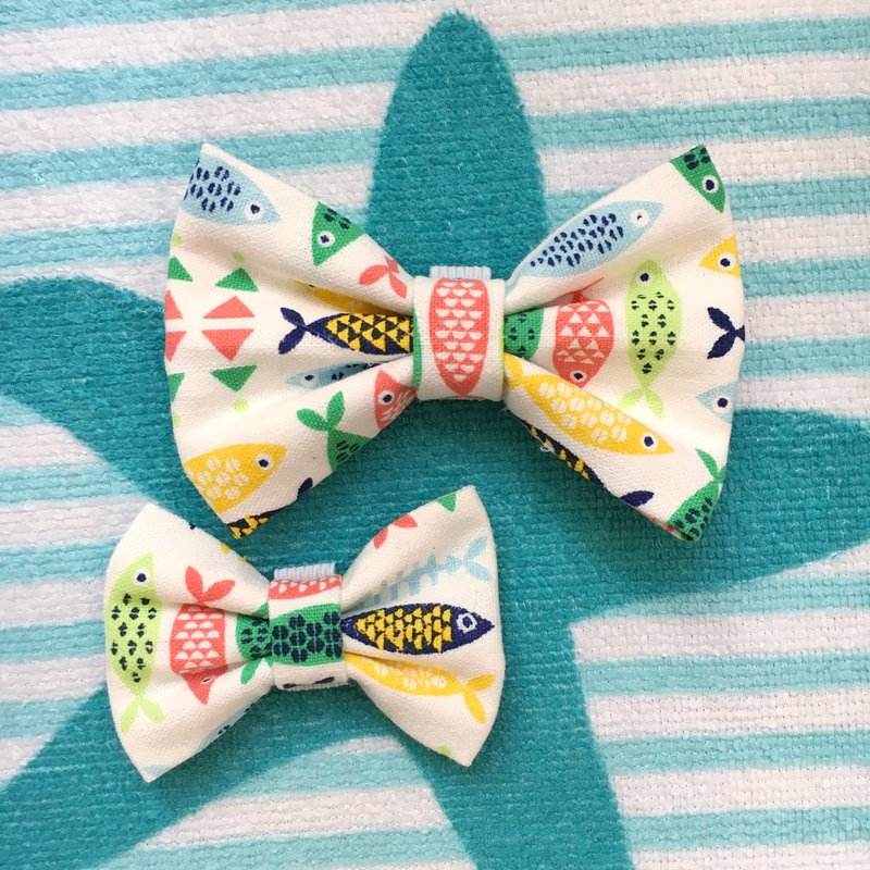 彩色小鱼儿宠物煲呔颈圈- 手作猫咪狗狗领结项圈 - 项圈/牵绳 - 棉．麻 多色