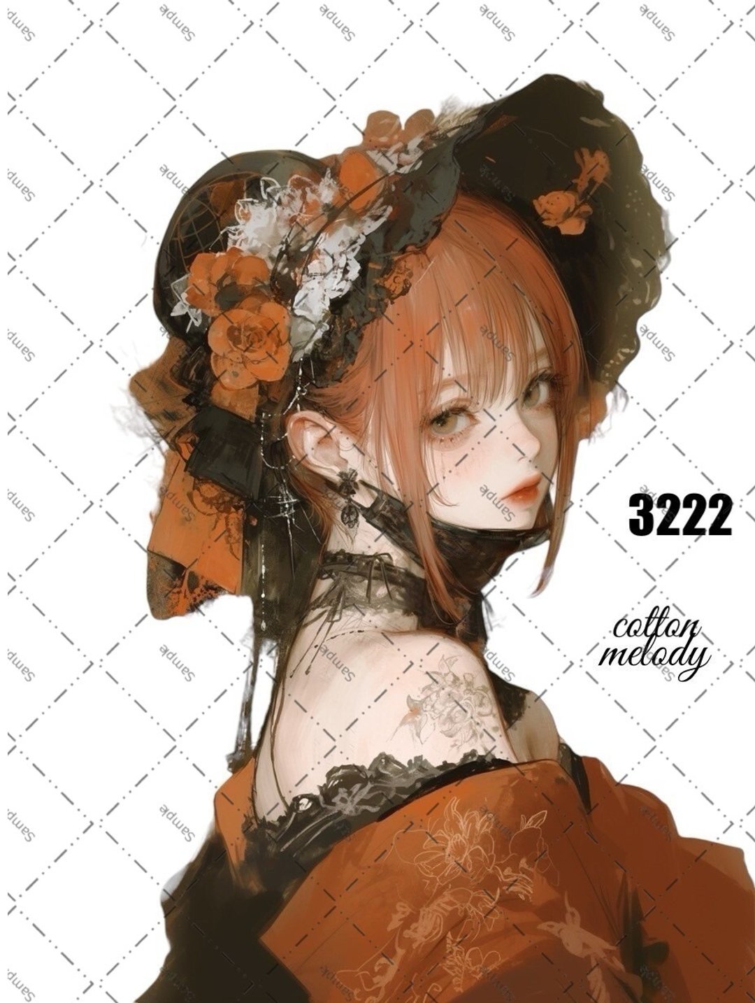 original sticker no.3222 人物贴纸 原创贴纸 原创人物贴纸 装饰贴纸 cotton melody - 贴纸 - 纸 