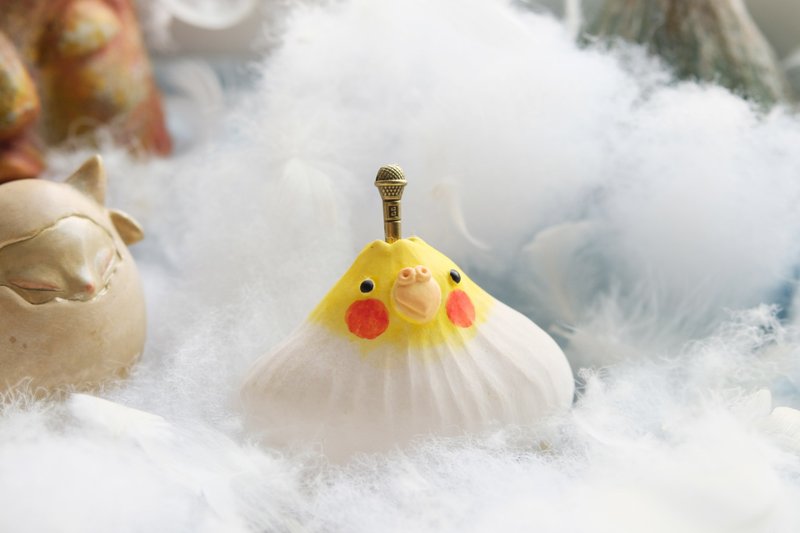 换毛鸡 蒜头鸡 玄凤鹦鹉 摆饰摆件 鸟奴 鸟控 设计师玩具 - 玩偶/公仔 - 树脂 黄色