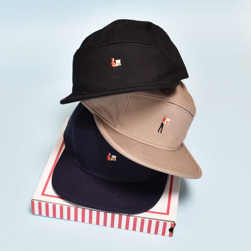 PIZZA DELI Camp Style Cap BLACK - 帽子 - 棉．麻 黑色