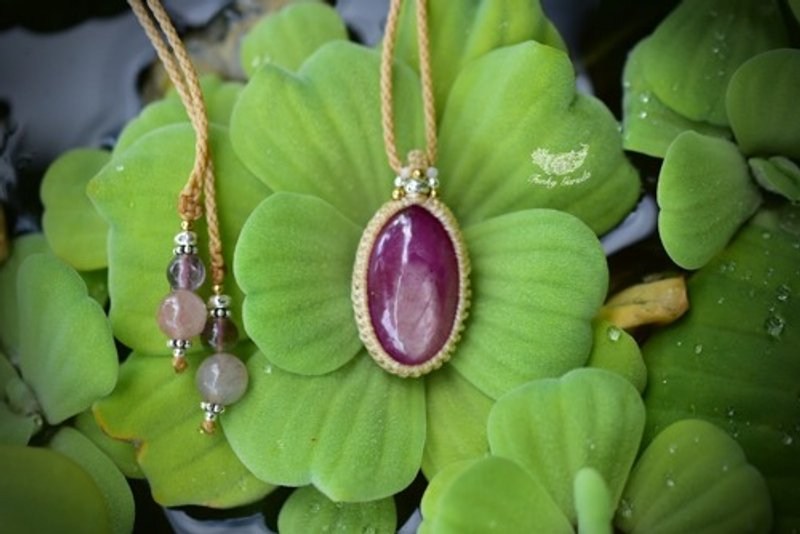 高品质 幸运点 红宝石 编织坠饰 181 - 项链 - 宝石 