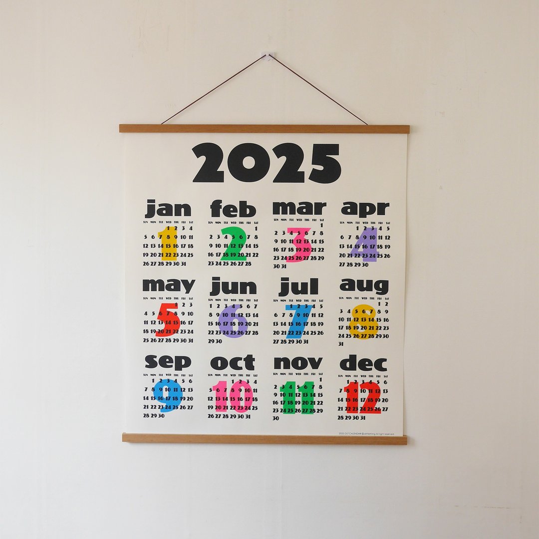 2025 丝网印刷大壁挂历(62x70cm) - 年历/台历 - 纸 