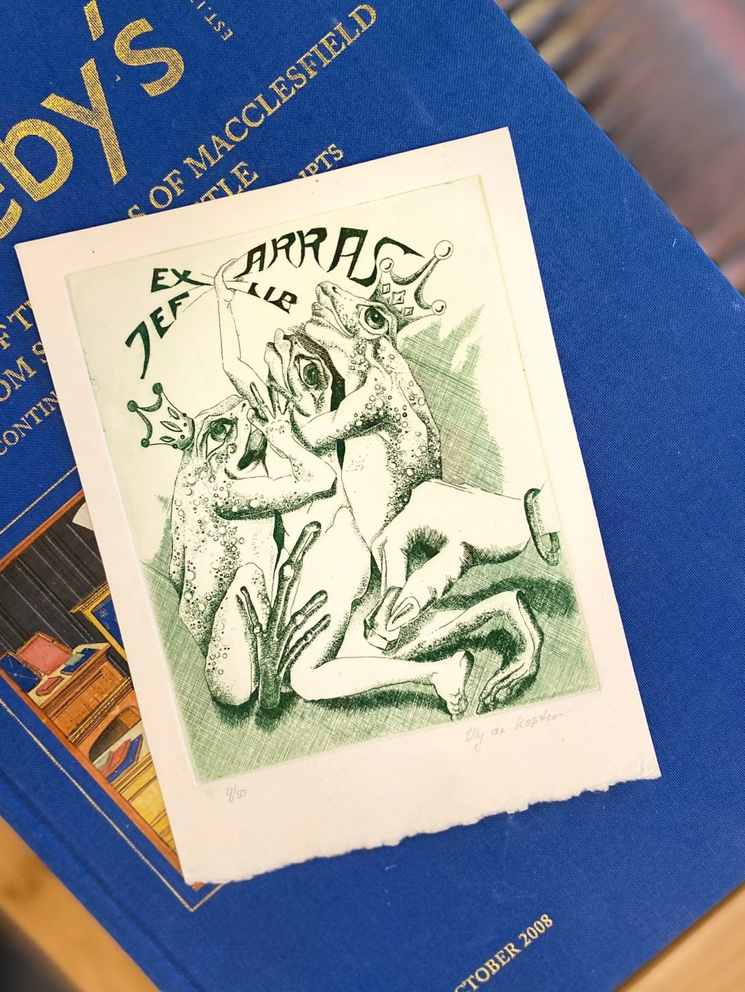 荷兰艺术家 Elly de Koster - Ex-libris - 藏书票 - 版画 - 海报/装饰画/版画 - 纸 绿色