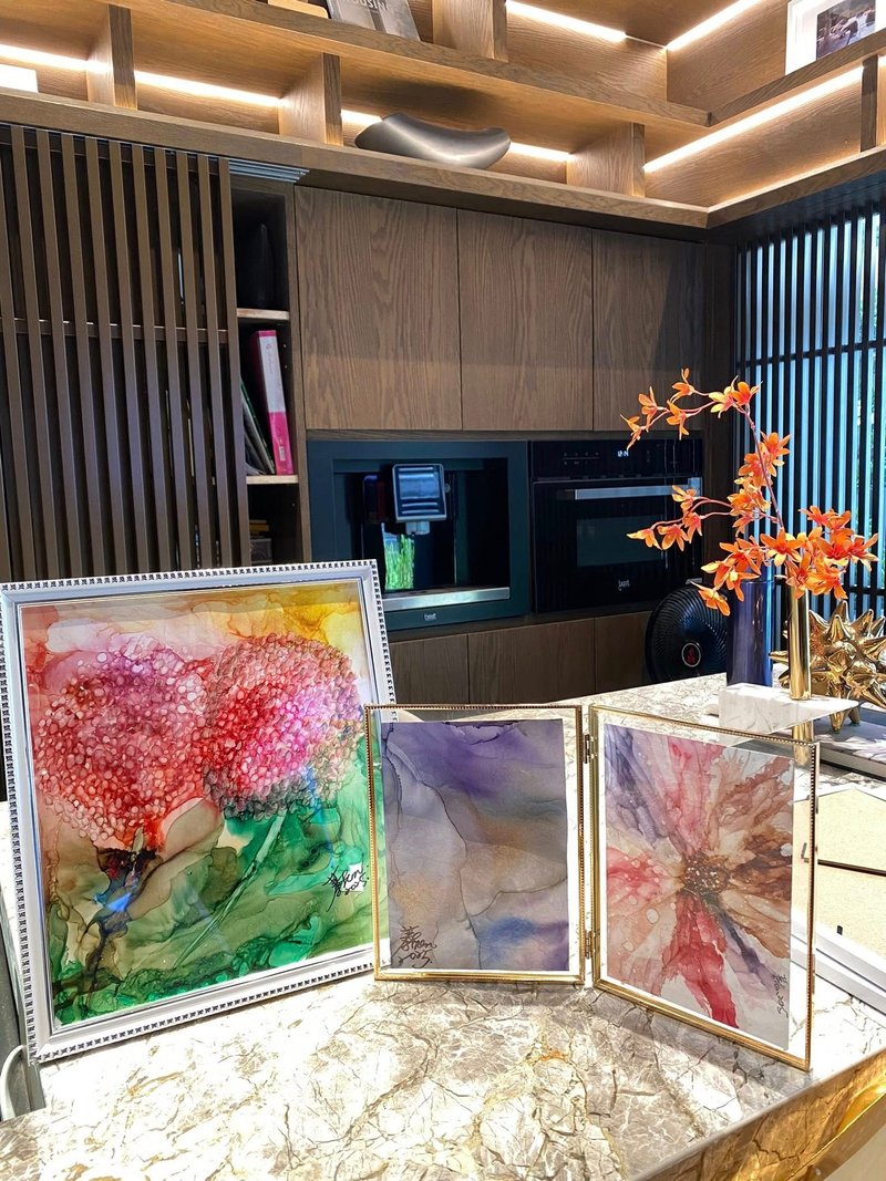 【全台独家】【流动的花语】艺境时光酒精墨水绣球花,可消息确认 - 插画/绘画/写字 - 纸 