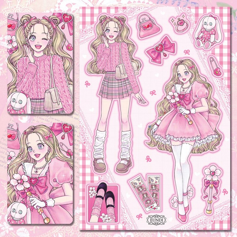 Rosie-防水贴纸+照片卡套装 - 贴纸 - 纸 