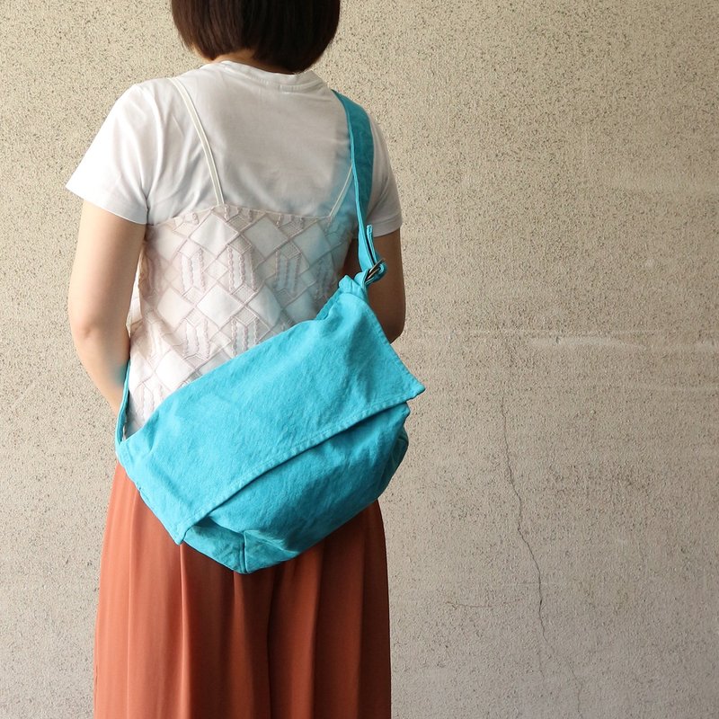 【2024春夏新色】全新两用斜背包 S 尺寸【天空】 (VC-6S) - 侧背包/斜挎包 - 棉．麻 蓝色