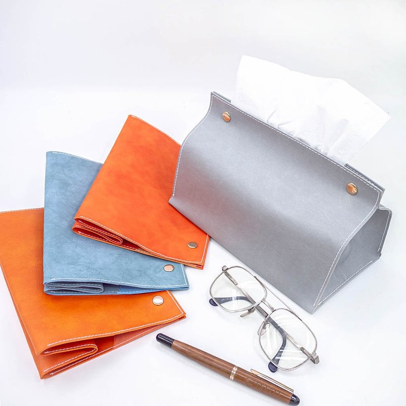 居家收纳好帮手。合成皮革面纸套 - 纸巾盒 - 人造皮革 多色