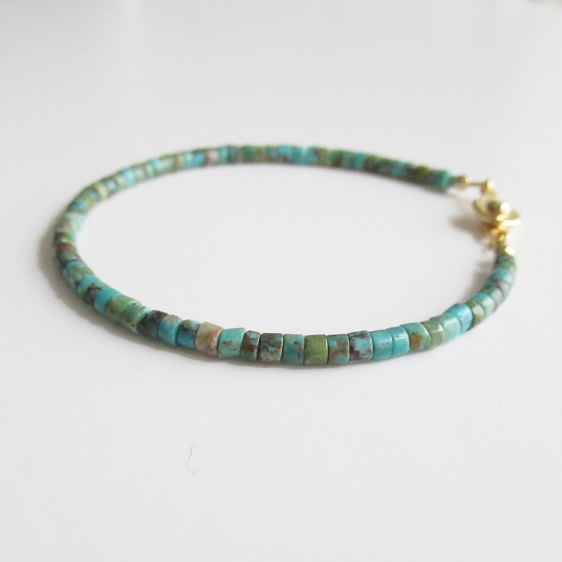 天然绿松石制成的极简手链，均码 - 手链/手环 - 石头 绿色