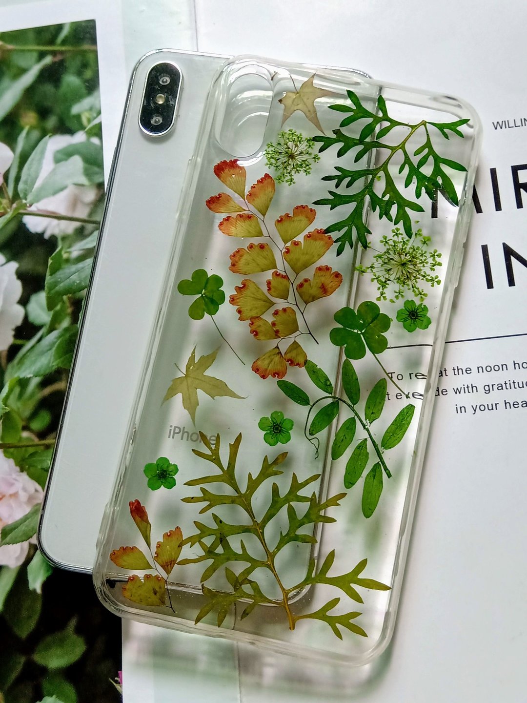 手作押花手机保护壳 | 绿叶手机保护壳 - 手机壳/手机套 - 塑料 绿色