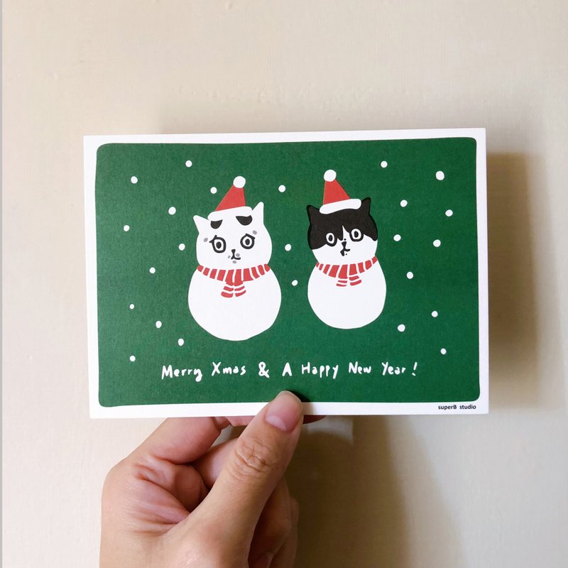 美帅雪人集团圣诞卡 - 卡片/明信片 - 纸 