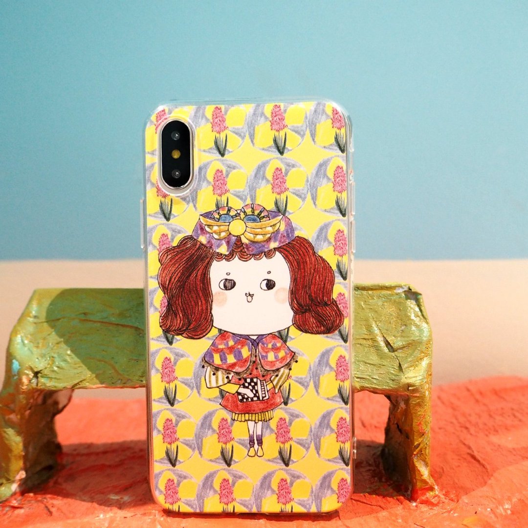 风信子国公主花系包子小姐iPhone XS手机壳雾面全包裹软胶童画 - 手机壳/手机套 - 塑料 黄色