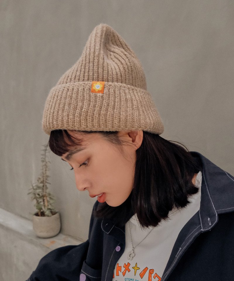 花花小标 针织毛帽 2色 - 帽子 - 聚酯纤维 多色