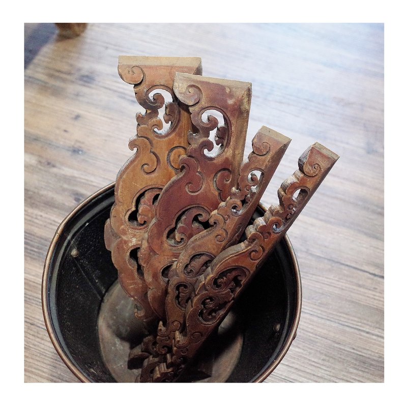 百年红眠床手工雕花装饰片.老物件.古物.桧木.木雕.单入售#收藏品 - 摆饰 - 木头 