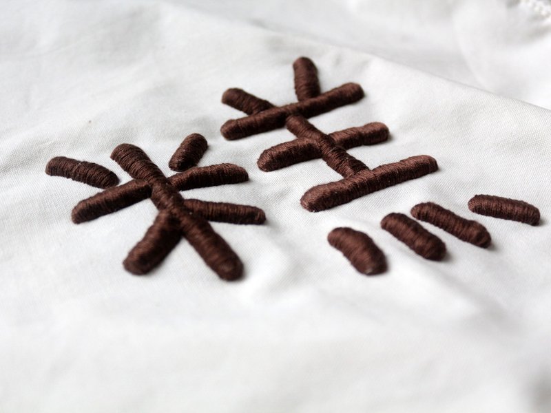 定制化手工刺绣 立体胖胖文字 布幔 挂画 | 纪念礼物 情人节礼物 - 门帘/门牌 - 绣线 多色