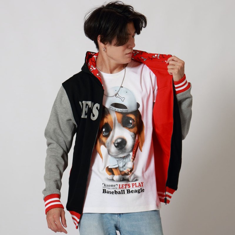 Baseball Beagle / 棒球米格鲁 - 中性连帽卫衣/T 恤 - 棉．麻 