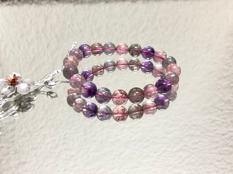 快速出货 天然水晶手链 超七 金草莓 黑超七 紫发晶 - 手链/手环 - 水晶 多色