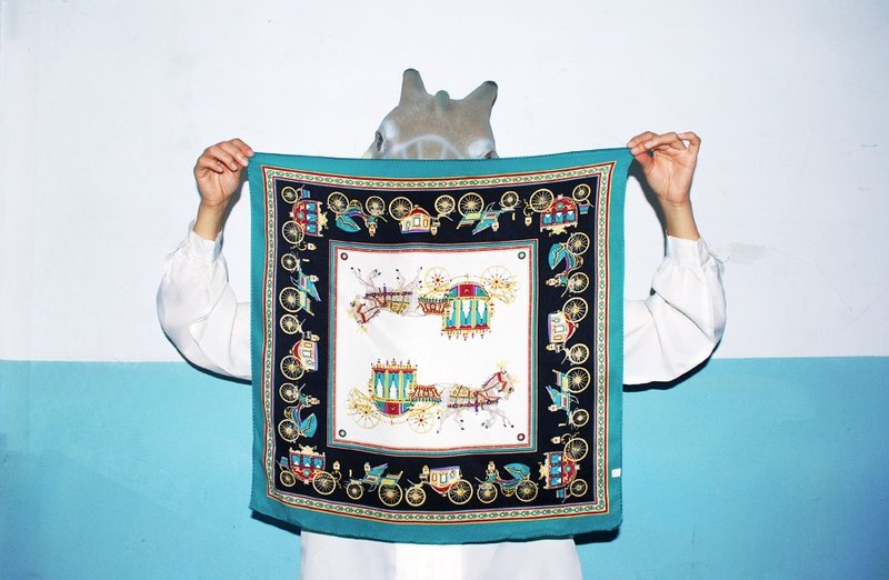 {:::Giraffe 长颈鹿人:::}_皇家马车古着丝巾 - 丝巾 - 其他材质 绿色