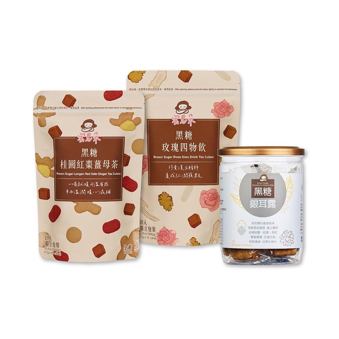 黑糖茶砖 哺乳应援组 (银耳露/桂圆红枣姜母/四物) | 哺乳期保健 - 蜂蜜/黑糖 - 其他材质 白色