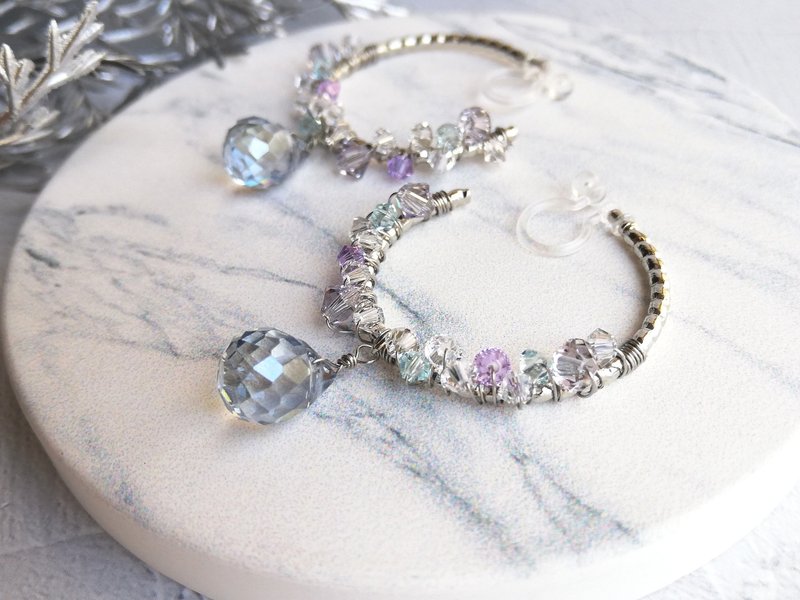 一个庄严的早晨 - 耳环/耳夹 - 玻璃 透明