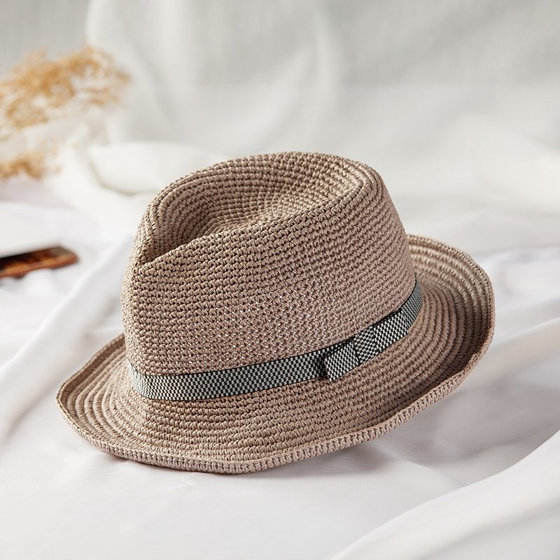 Bodhiyamas- 手工编织灰色绅士帽－The Forest Plaid - 帽子 - 其他材质 灰色