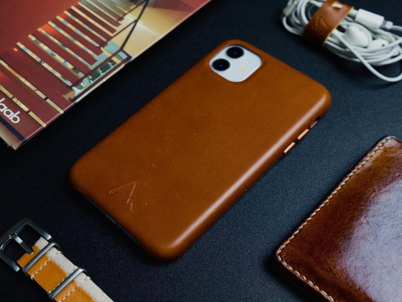 ARMOR iPhone 11 / X 全真皮系列电话保护壳_经典啡 - 手机壳/手机套 - 真皮 