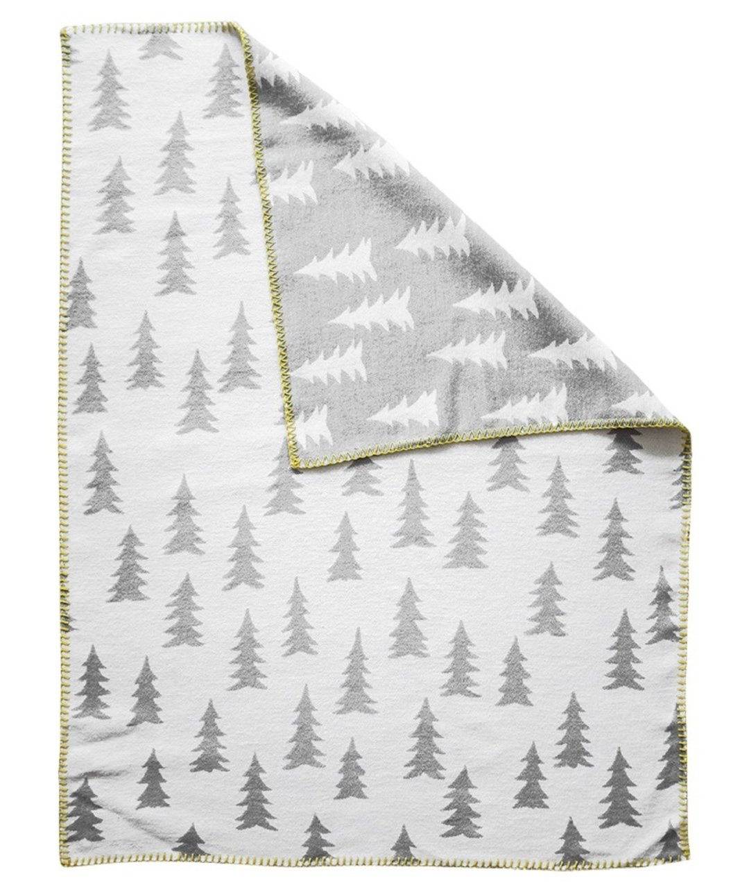 森林有机棉刷毛毯灰白黄边GRAN WOVEN CHILD BLANKET(grey/yellew - 被子/毛毯 - 棉 灰色