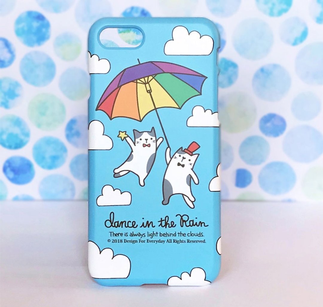 Rainbow umbrellas and cats iPhone Case 【Custom order】 - 手机壳/手机套 - 塑料 蓝色