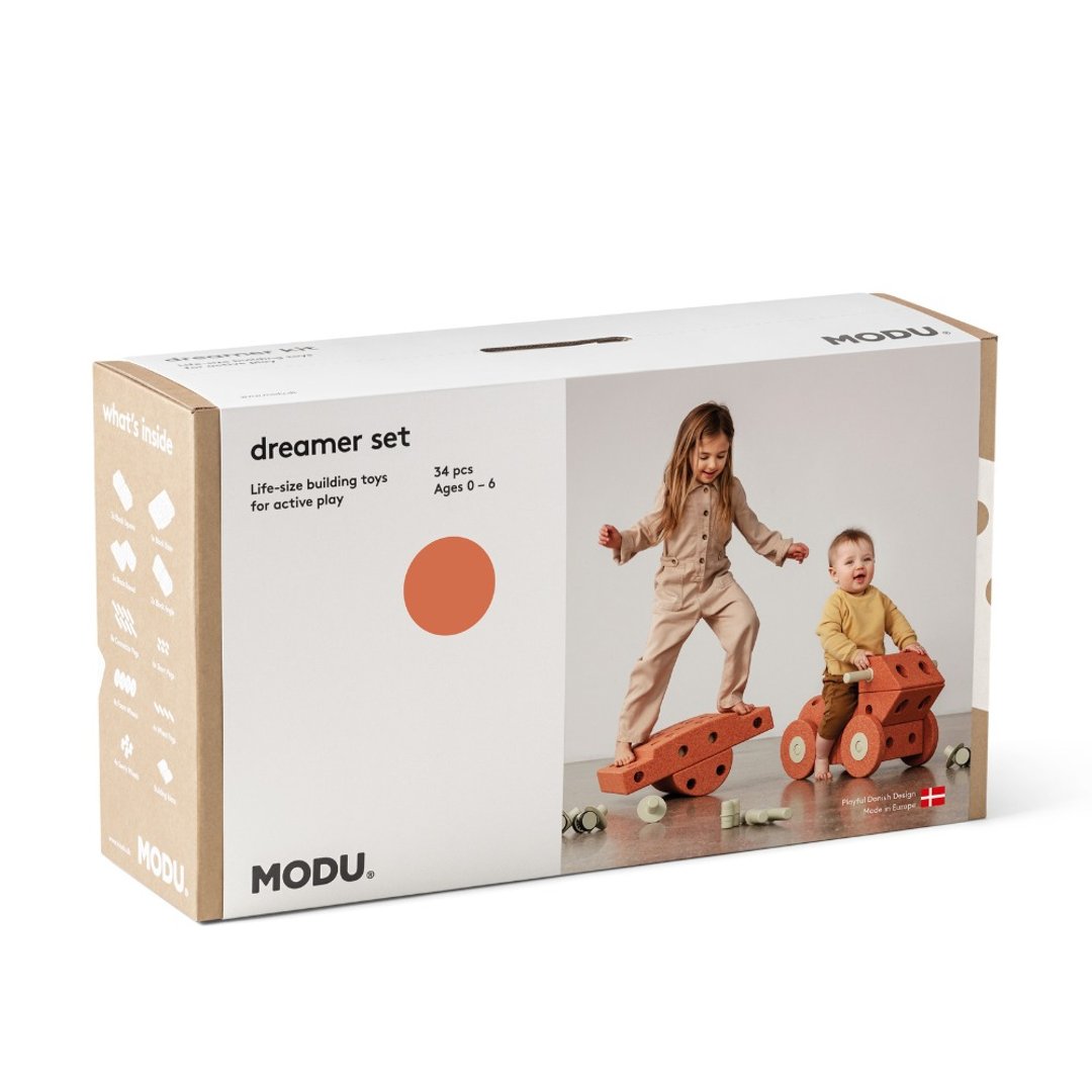 【丹麦 MODU 建构积木】梦想家套件_焦橙/浅灰绿 - 玩具/玩偶 - 塑料 橘色