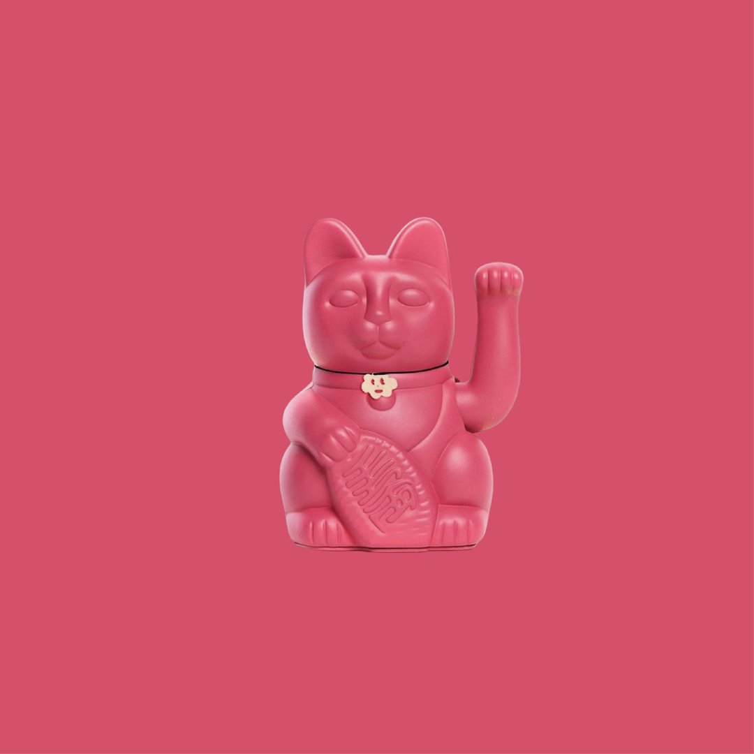 【Diminuto Cielo 招财猫】 Tiny Sky 幸运招财猫 - 紫红色 15CM - 玩偶/公仔 - 其他材质 红色