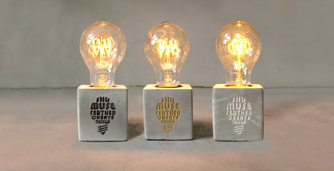 曙MUSE 五周年特惠水泥桌灯 LED灯 钨丝灯泡 USB灯 摆饰 压纹造型 - 灯具/灯饰 - 水泥 多色