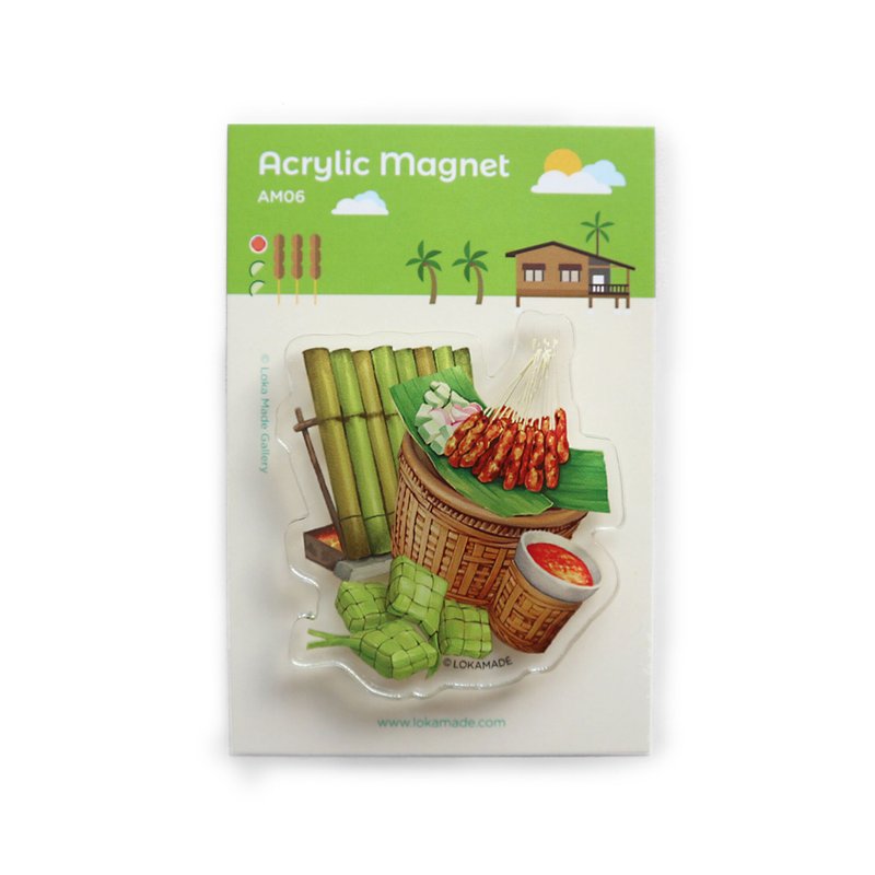 马来传统饮食压克力磁铁 AM06 - 冰箱贴/磁贴 - 压克力 