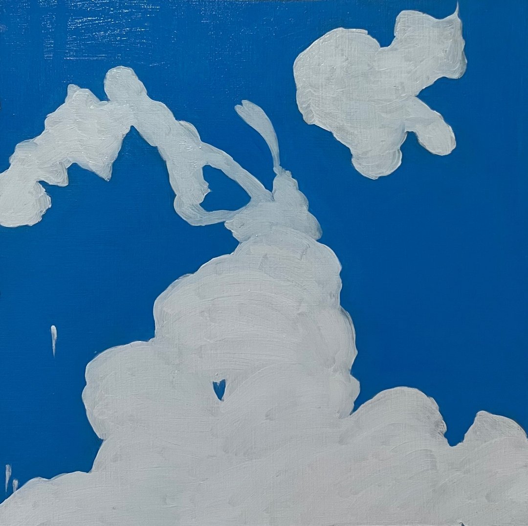 *轻笔触云朵- 云兔跳*手绘油画  非印刷品 - 海报/装饰画/版画 - 纸 