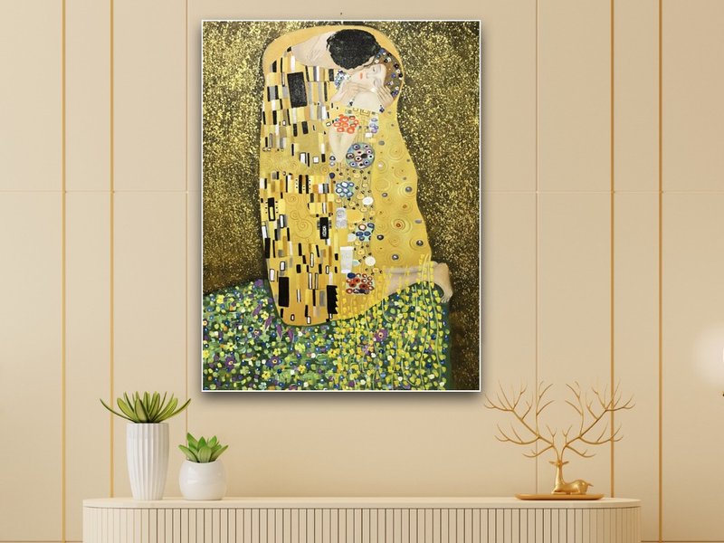天使画廊/ 吻 / The Kiss/ 克林姆作品 / 复制画/手工油画/挂画 - 海报/装饰画/版画 - 棉．麻 多色