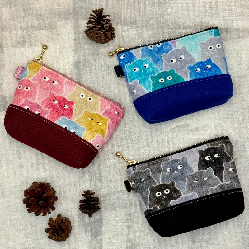 立体配布迷你拉链包(附腕带) 零钱包 收纳包 - 零钱包 - 棉．麻 多色