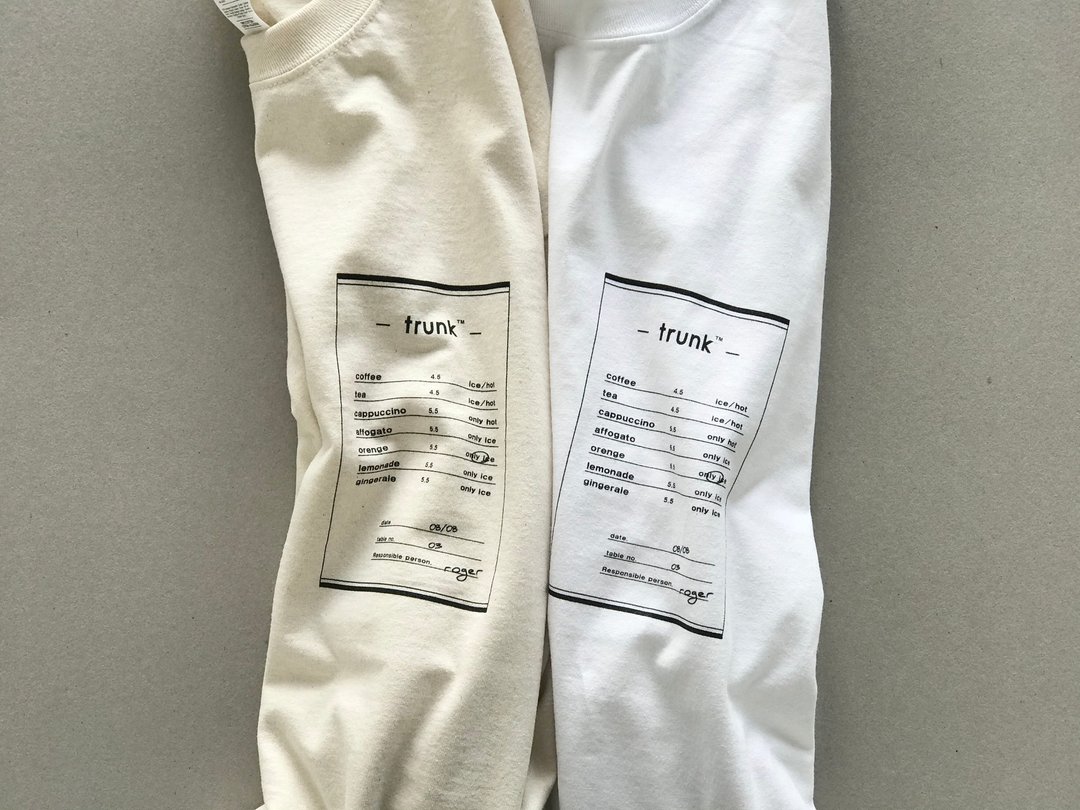 Long sleeve T-shirt / trnuk / white - 中性连帽卫衣/T 恤 - 棉 白色