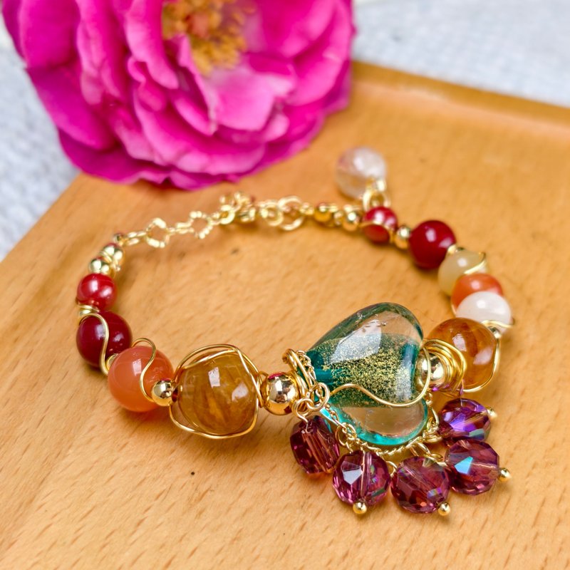 创意 水晶 琉璃 手链 流光之宴Feast of Lights - 手链/手环 - 其他材质 绿色