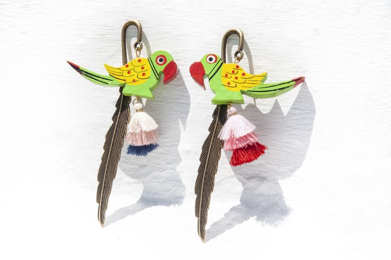 手工编织流苏书签/设计书签/古铜书签/高级文房具-手绘木头青鸟 - 书签 - 铜/黄铜 多色