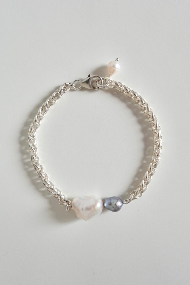 Lily Valley 链月珍语 | 手工串珠手链 - 手链/手环 - 半宝石 银色