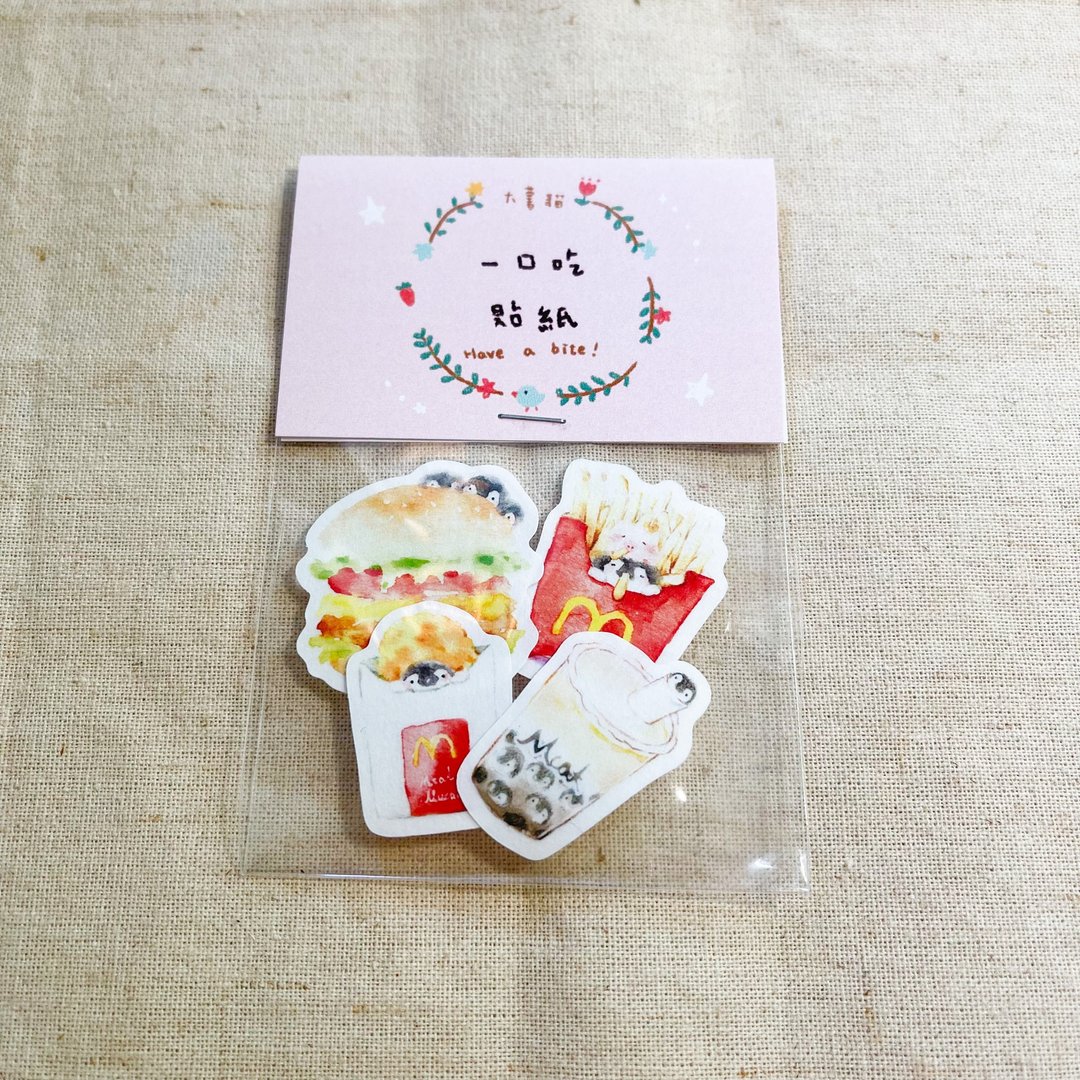 美味企鹅套餐 一口吃贴纸 - 贴纸 - 纸 多色