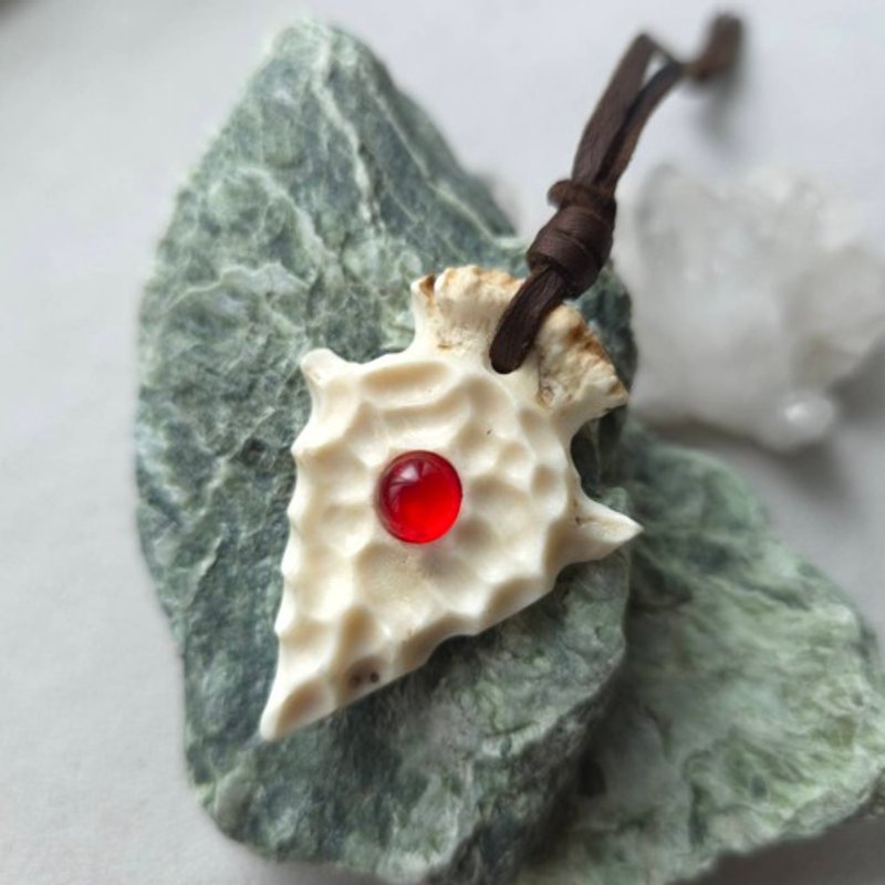 鹿角红色琥珀箭头皮革表带 - 其他 - 宝石 红色