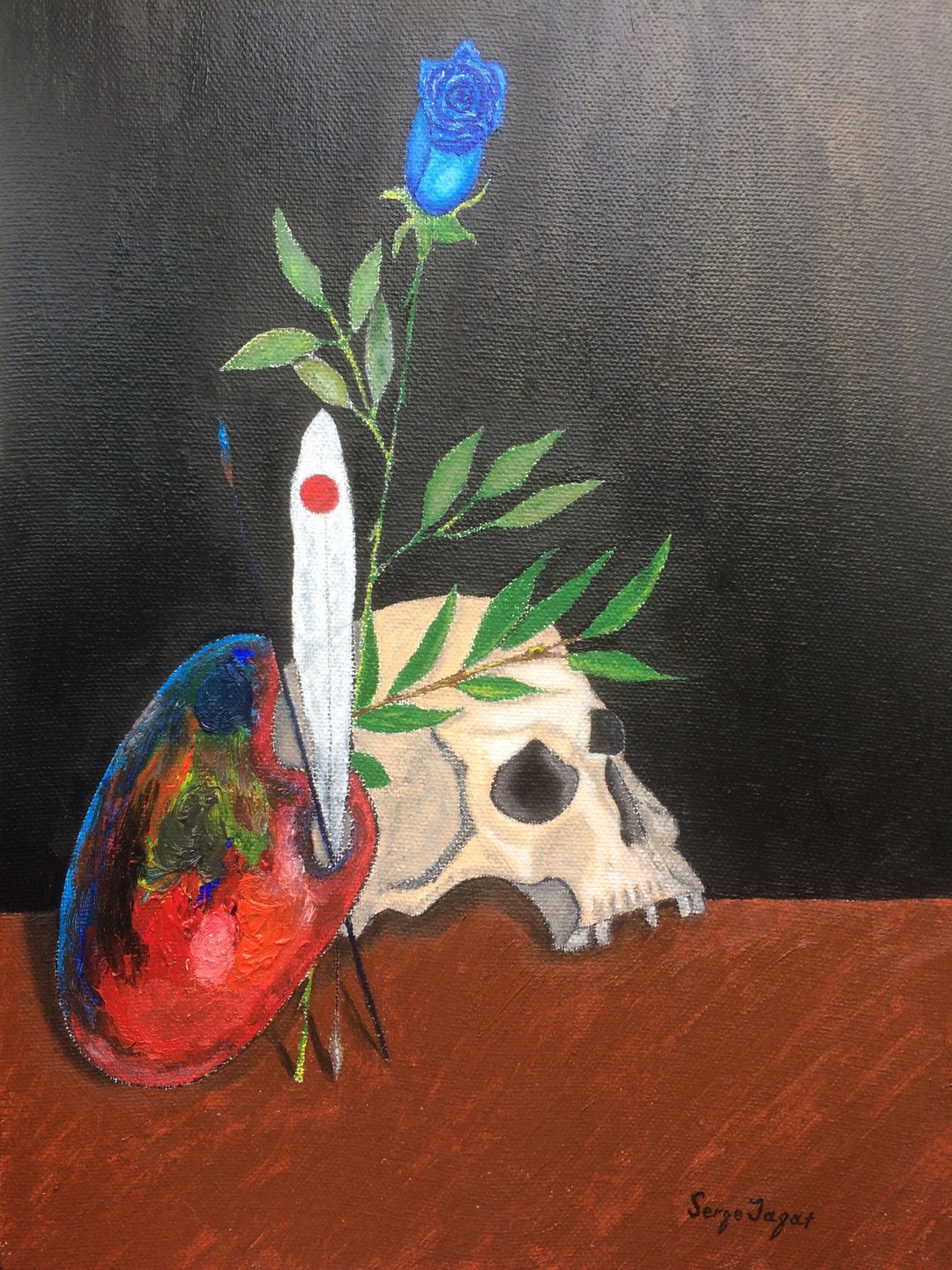 哥德式家居装饰 Vanitas。静物与头骨艺术静物原画 - 墙贴/壁贴 - 其他材质 多色
