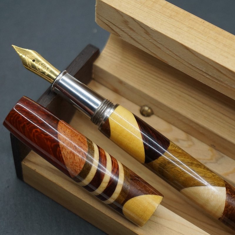 (订制)寄木 全封端钢笔(亮化款) (少量现货) - 钢笔 - 木头 咖啡色
