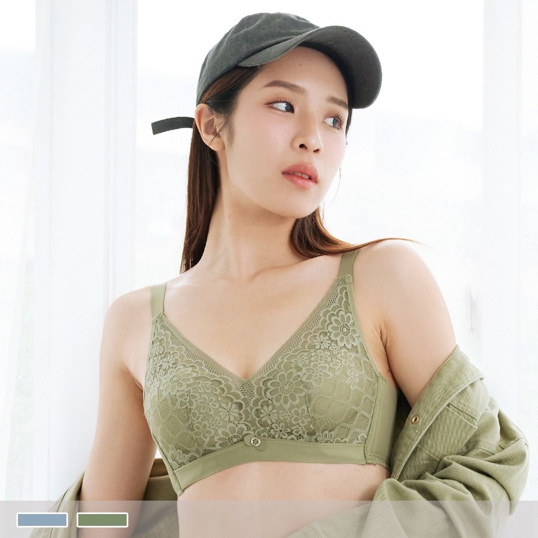 Pink Lady 无钢圈 BC罩杯 青空春野 均匀微加厚 集中包覆单件内衣 - 女士内衣裤 - 尼龙 蓝色